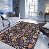 handmade Traditional Kafkaz Blue Orange Hand Knotted RECTANGLE 100% WOOL area rug 9 x 12